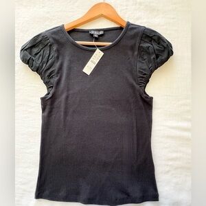 J. Crew Women's Charcoal Puff Sleeve Tee